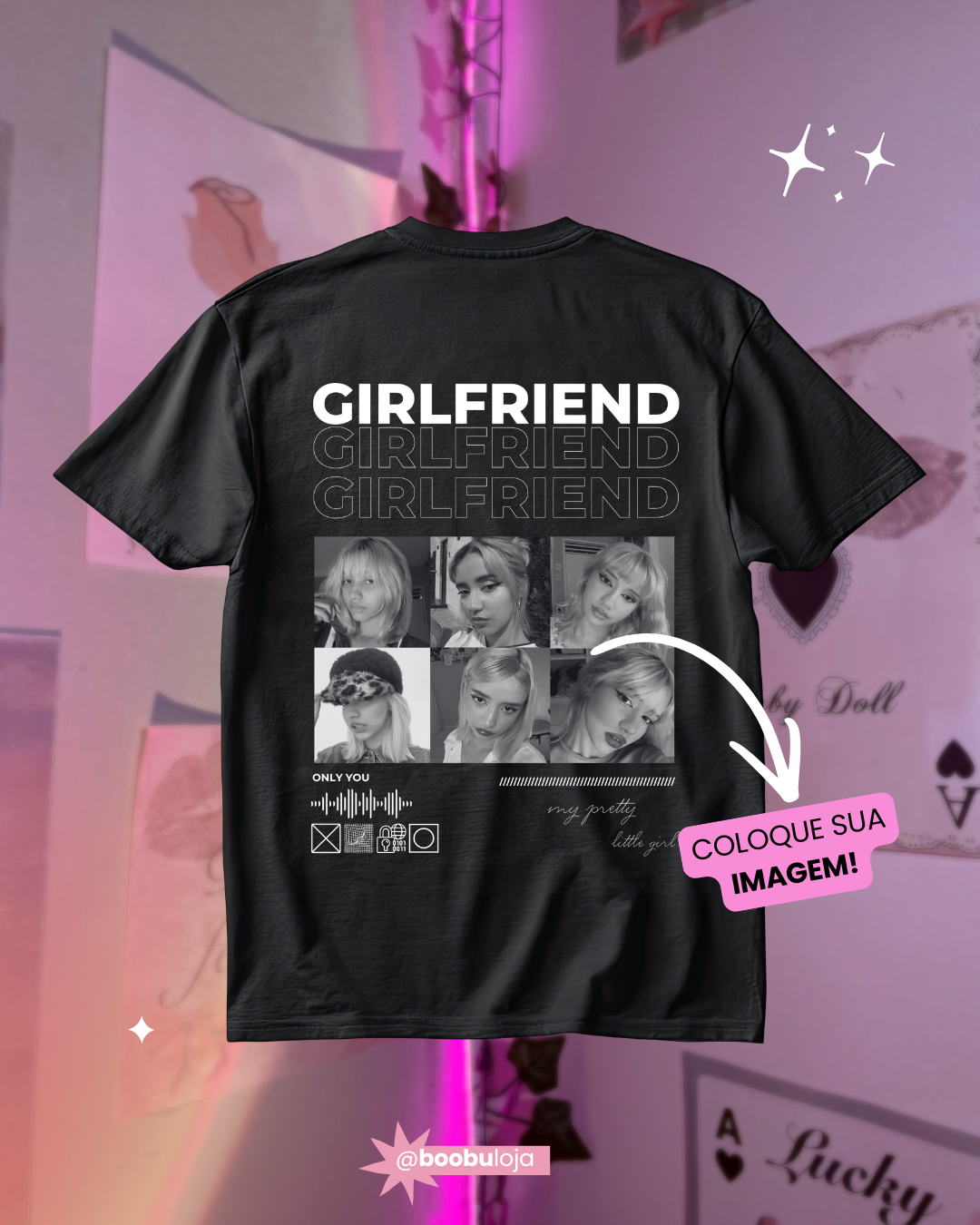 Camiseta GIRLFRIEND personalizável oversized