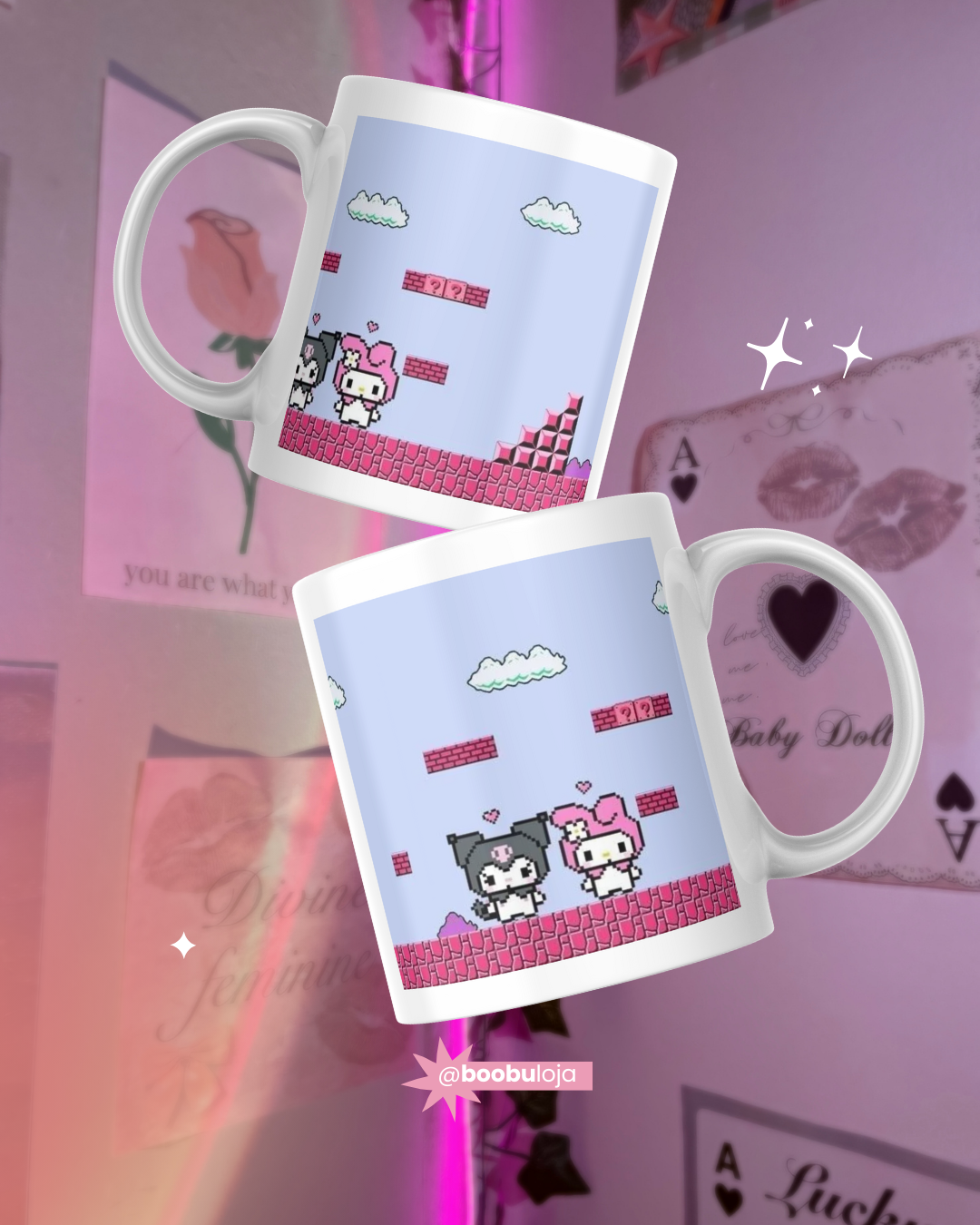 Caneca Kuromi e My melo mario