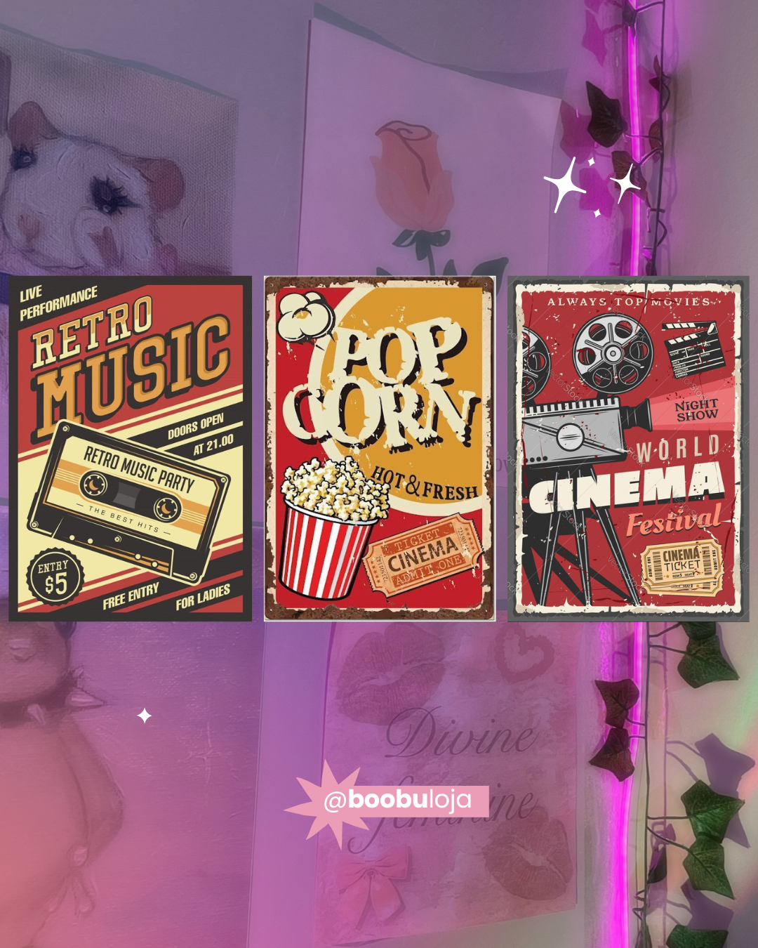 Vintage cinema placa