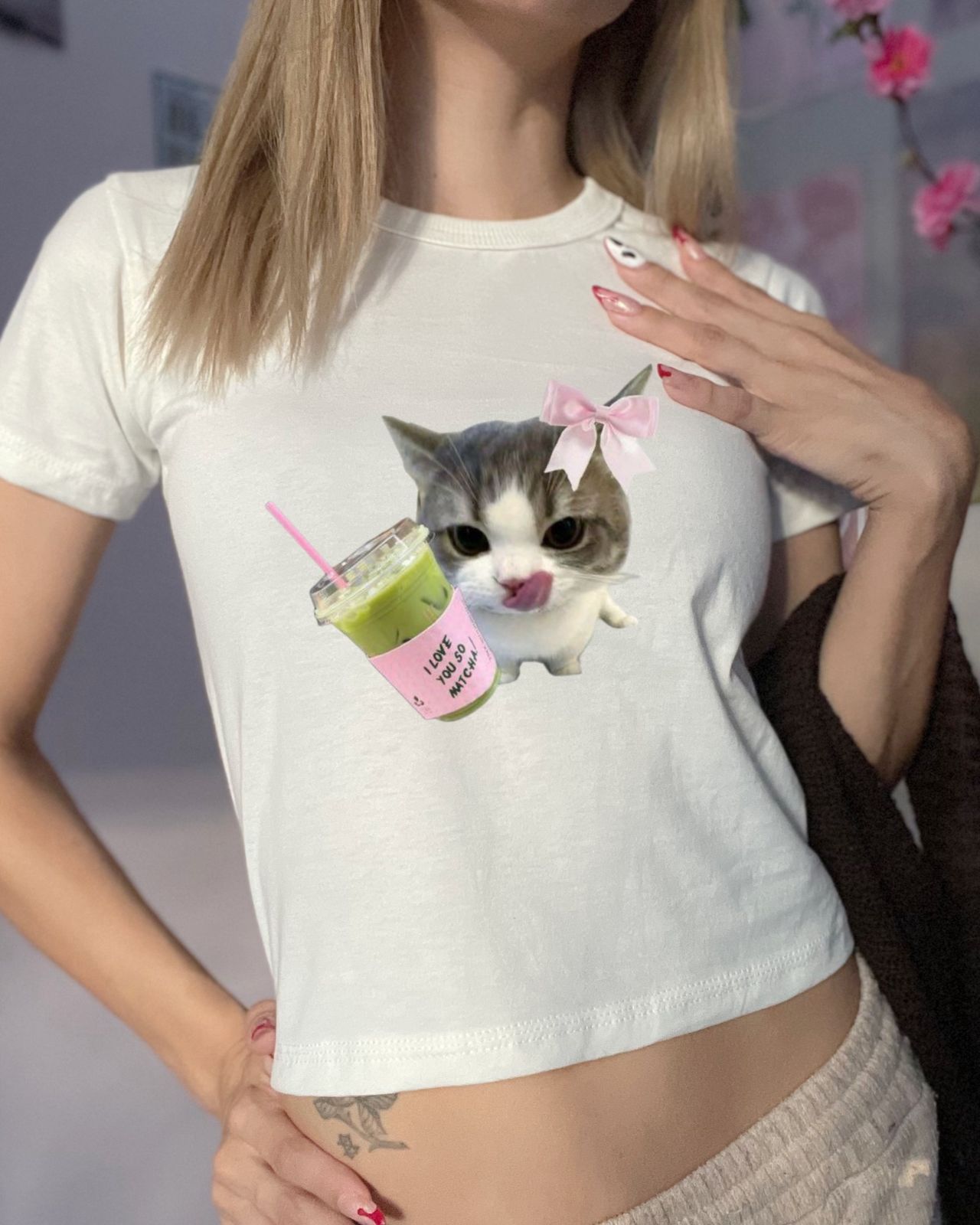 Gatinho Matcha Baby Tee