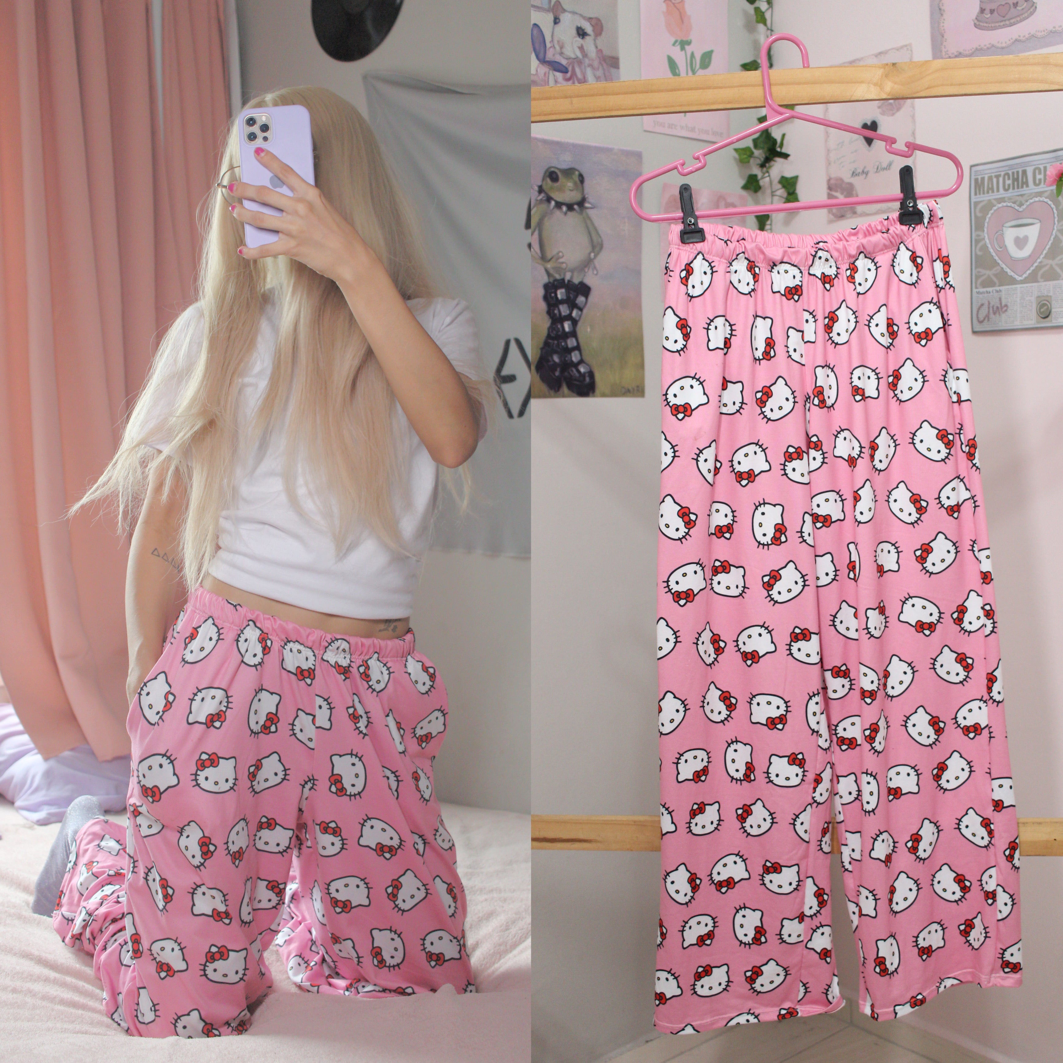 Hello Kitty Rosa calça