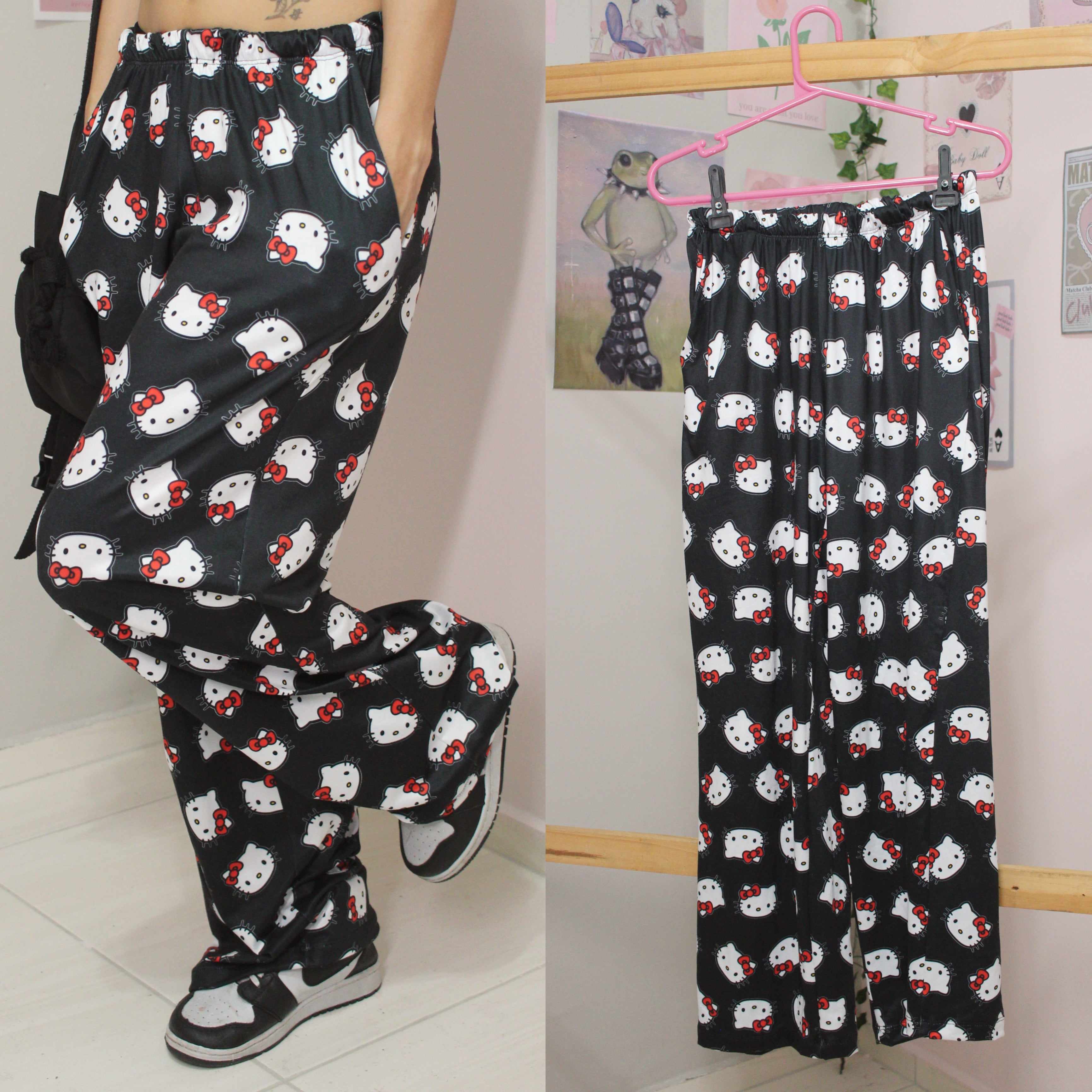Hello Kitty calça preta