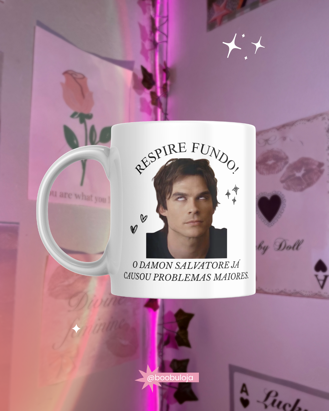 Caneca Damon salvatore, respire fundo!