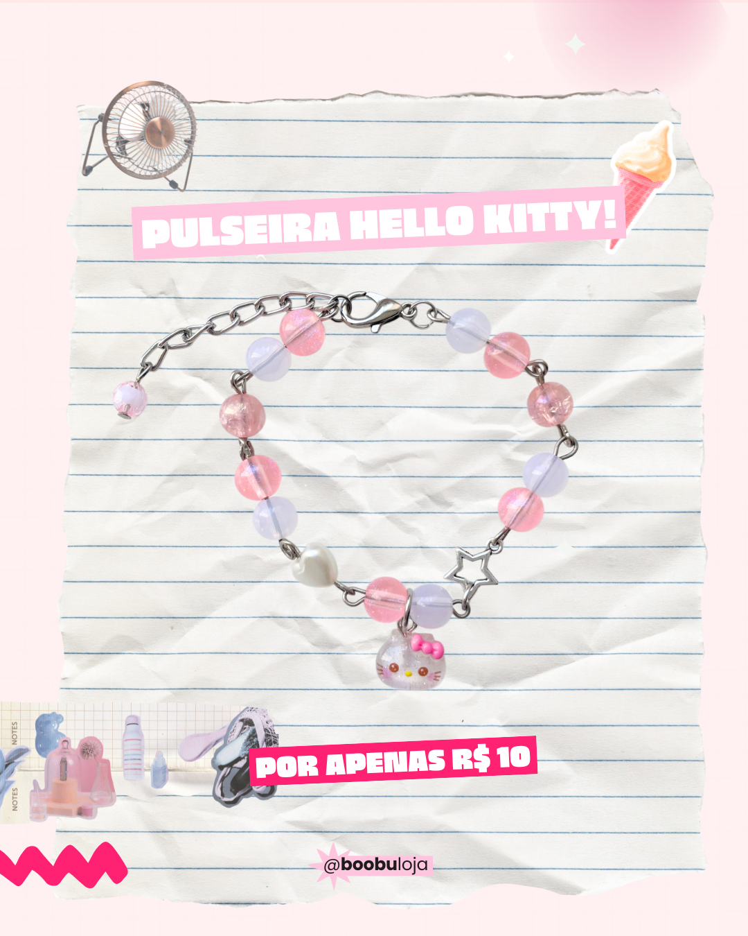 Pulseira Hello Kitty