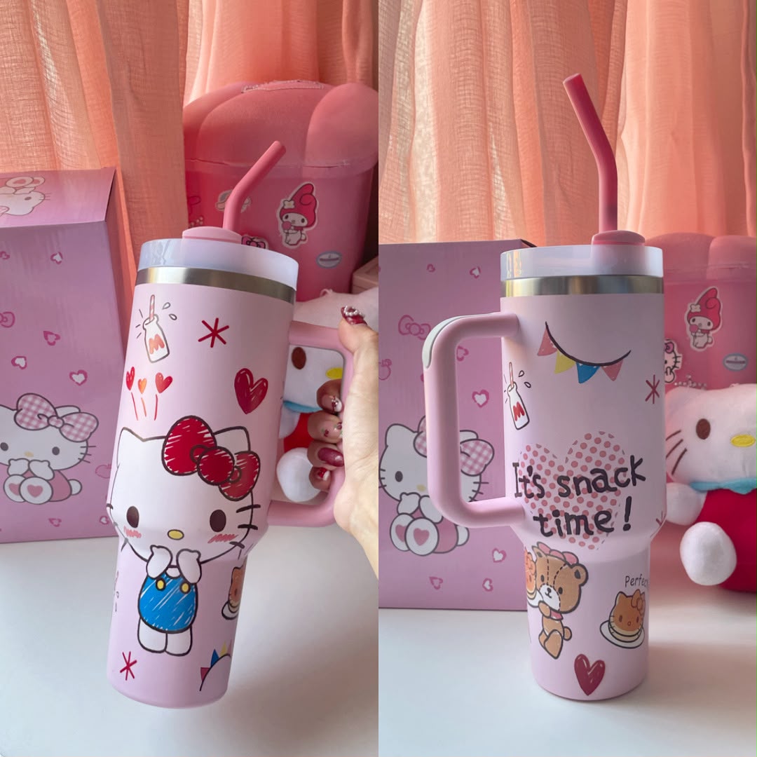 Copo Térmico garrafa Hello kitty rosa