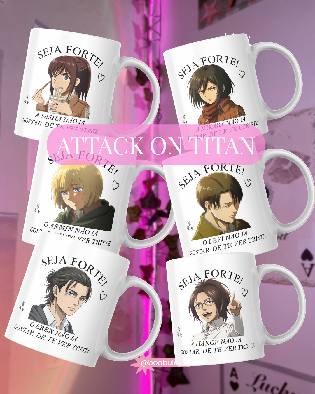 Motivacional ATTACK ON TITAN caneca