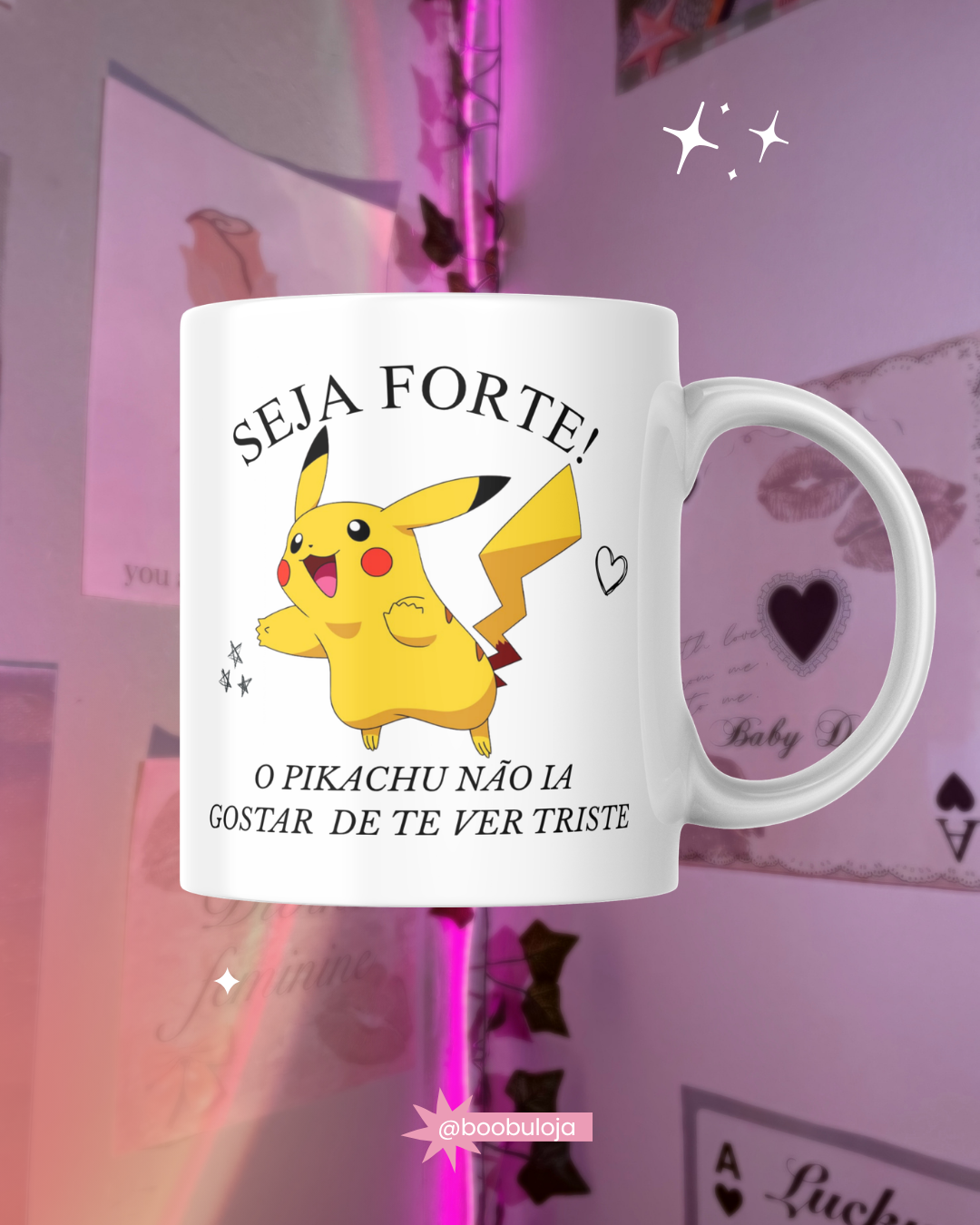 Caneca motivacional pikachu