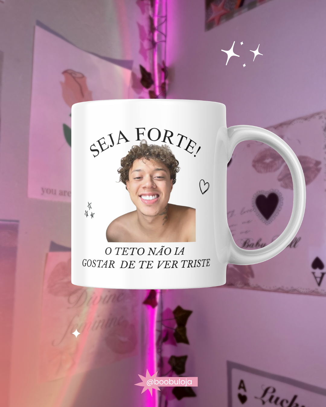 Caneca motivacional teto